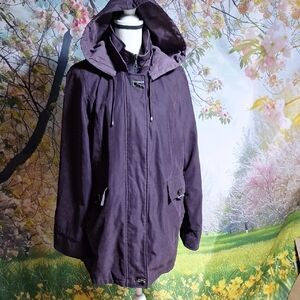 Women's Hooded Utility Jacket in Deep Purple
